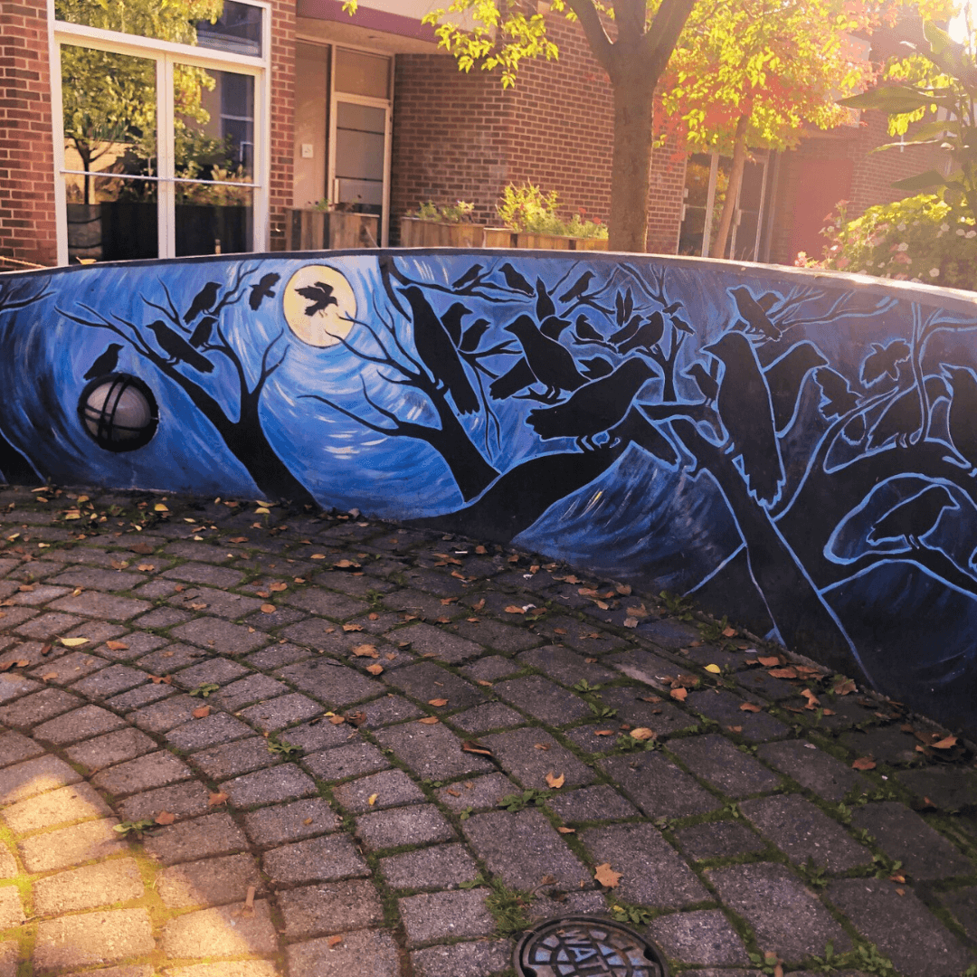 The Crows of Auburn NY Mural of crows in downtown Auburn NY