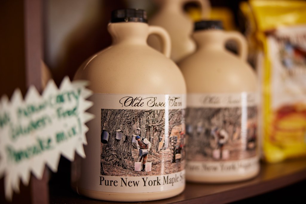 Sweet Treat Trail 2025: Locally Grown=Sustainable & Fresh a jug of local, fresh maple syrup
