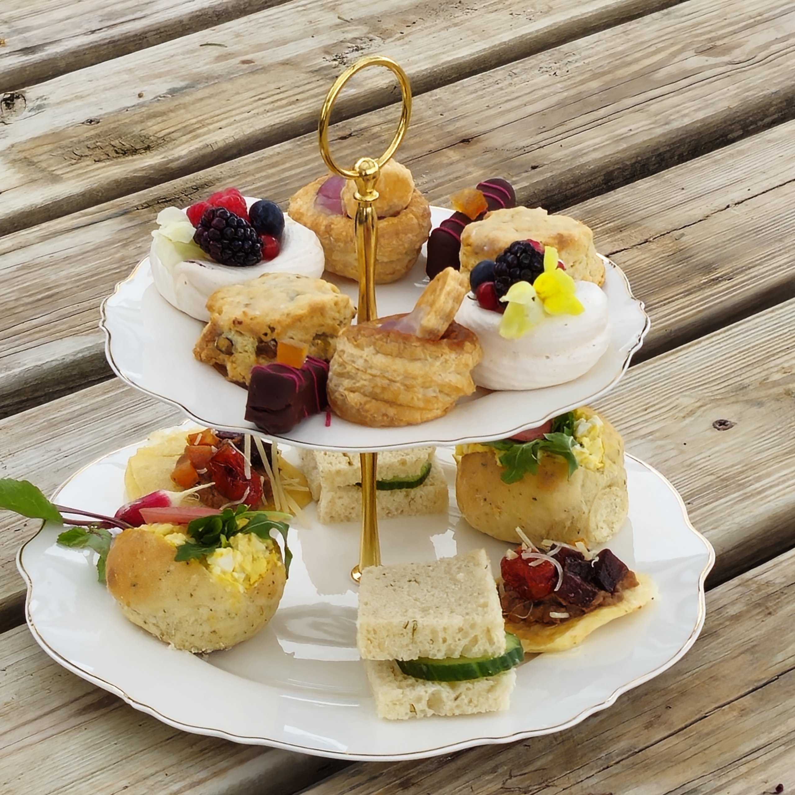 Inspiration, Blogs & More! Elegant tiered platter of pastries.