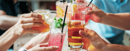 Non-Alcoholic Beverages in Cayuga County toasting with non-alcoholic beverage