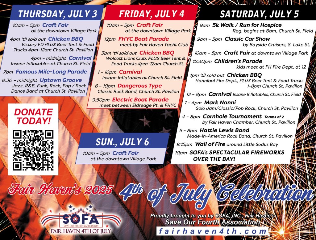 Celebrate the 4th of July in Cayuga County-2025!