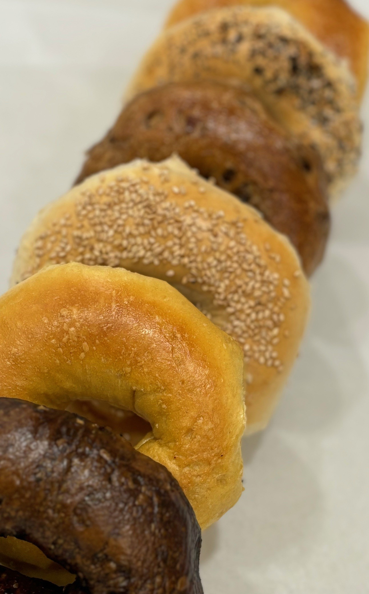 row of bagels