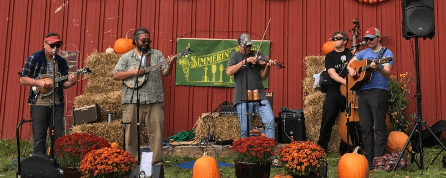 band playing in a fall setting