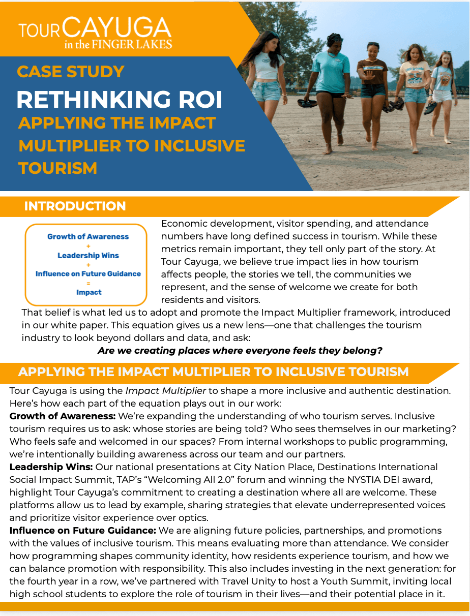 Driving Tourism Forward: Case Studies Driving Tourism Forward: Case Studies