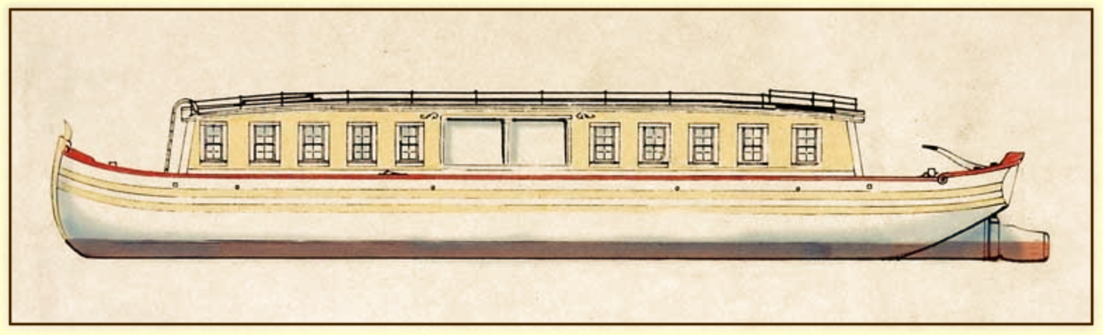 Drawing of a Canal Boat