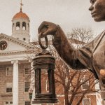 Close-up view of the bronze Harriet Tubman statue standing in front of the NYS Equal Right Heritage Center.