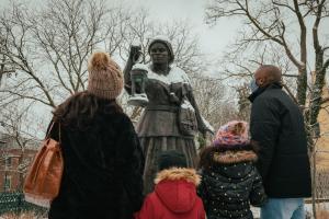 Hibercation-Inspiration Harriet Tubman Statue Winter